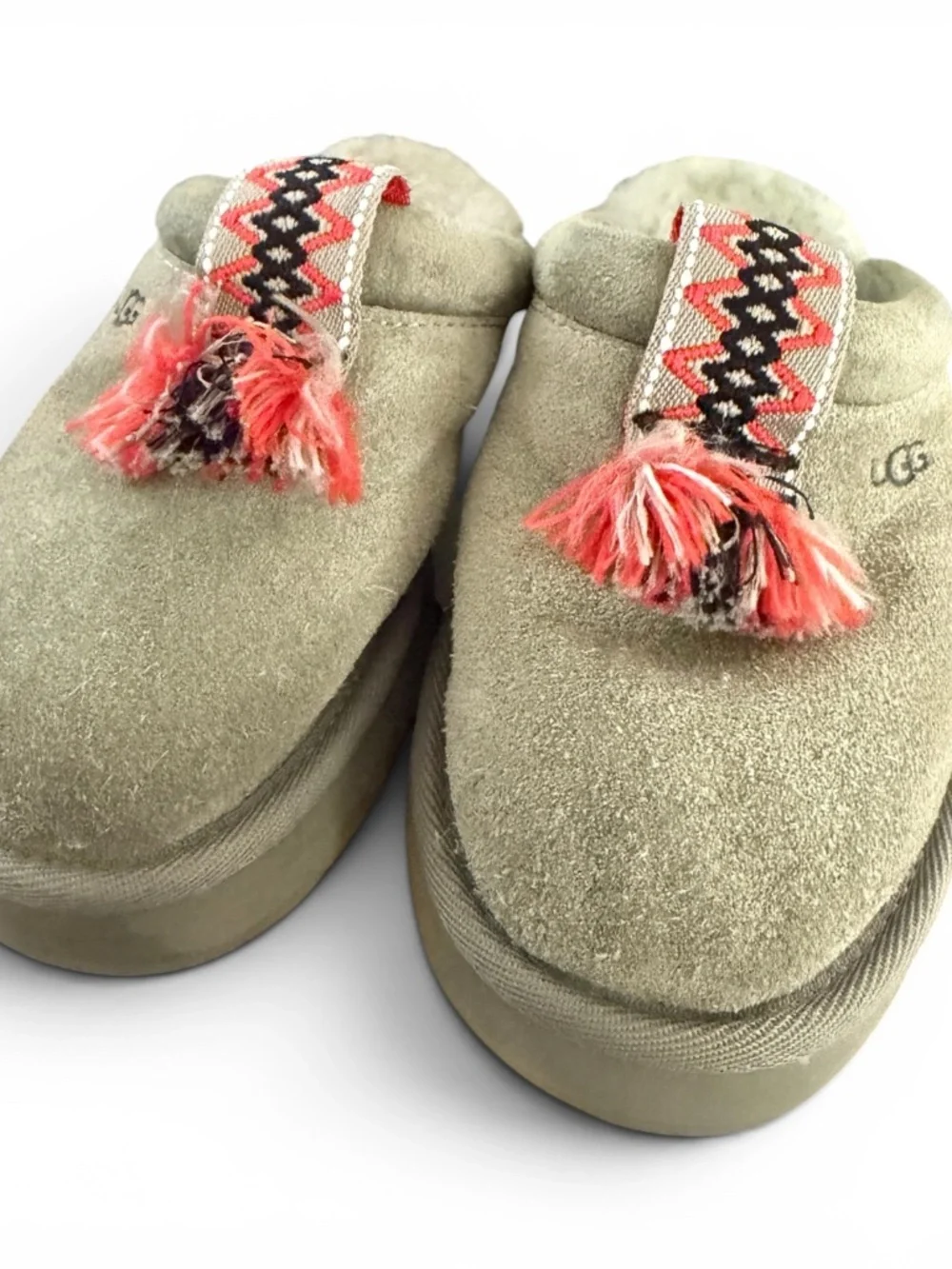 UGG Kids Tasman Alpine Slippers Gray Suede Tassel | Size 12 | EU 31 | Unisex